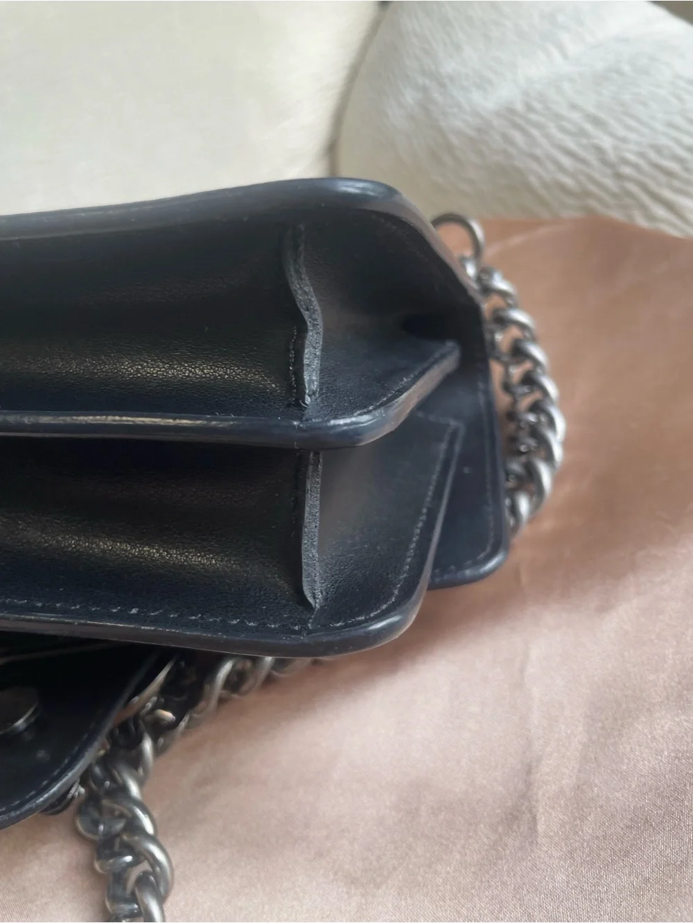 Pinko Black Crossbody with Red Rose Embroidery and Pearl Accents